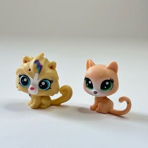 Littlest Pet Shop LPS Calico Cat Kitten #1461 + LPS #1-105 Whiskers Set of 2